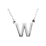 14K White Block Initial R 16" Necklace