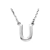 14K White Block Initial R 16" Necklace