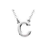 14K White Block Initial R 16" Necklace