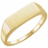 14K Yellow 15x7 mm Rectangle Signet Ring - Luvona