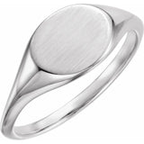 11x9 mm Oval Signet Ring Plaitnum - Luvona