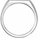 14K White 1/10 CTW Natural Diamond Signet Ring Side View - Luvona