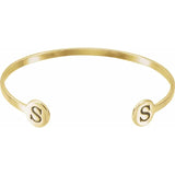 14K Yellow Gold Engravable Cuff Bracelet - Luvona