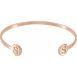 14K Rose Gold Engravable Cuff Bracelet - Luvona