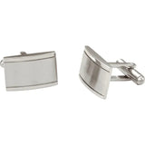 Mens Stainless Steel Rectangular Cufflinks with Satin Finish