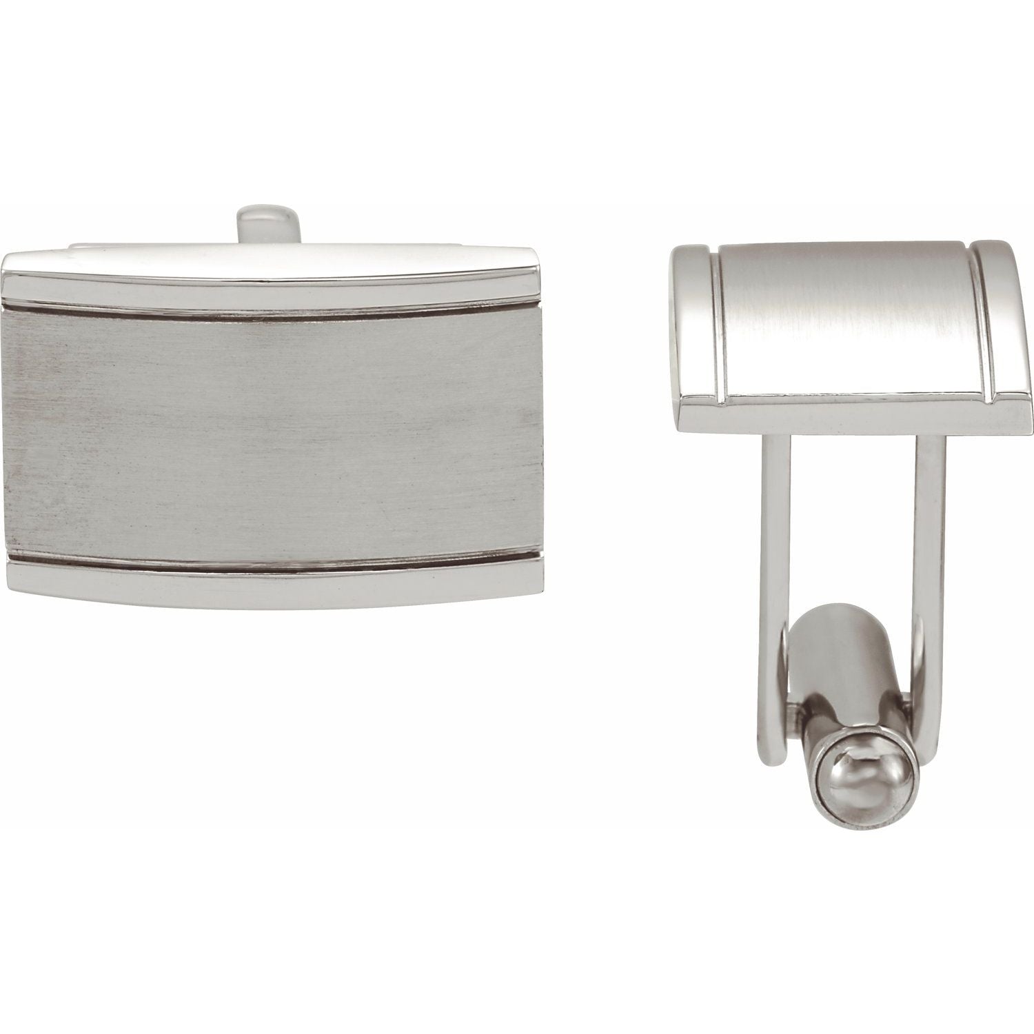 Mens Stainless Steel Rectangular Cufflinks