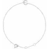 Block Initial Bracelet Set with Natural Diamonds - Luvona