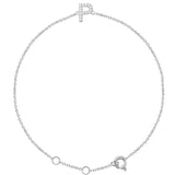 Block Initial Bracelet Set with Natural Diamonds - Luvona