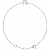 Block Initial Bracelet Set with Natural Diamonds - Luvona