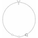 Block Initial Bracelet Set with Natural Diamonds - Luvona