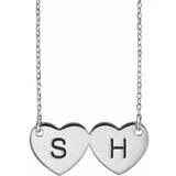 Sterling Silver Double Heart 17" Necklace