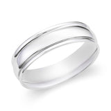 Men's Plain 14k White Gold Band-119-00673