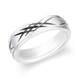 Mens Carved Sterling Wedding Ring-119-01615