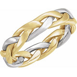 14K Yellow and White Woven Band