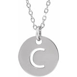 14K Yellow Initial 10 mm Disc 16-18" Necklace