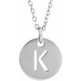 14K Yellow Initial 10 mm Disc 16-18" Necklace