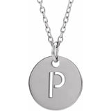 14K Yellow Initial 10 mm Disc 16-18" Necklace