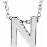 Block Initial Slide Pendant Necklaces - Luvona