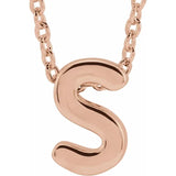 Block Initial Slide Pendant Necklaces - Luvona