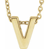 Block Initial Slide Pendant Necklaces - Luvona