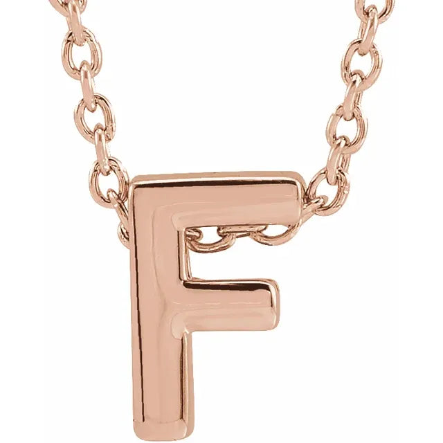 Block Initial Slide Pendant Necklaces - Luvona