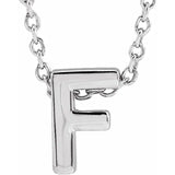 Block Initial Slide Pendant Necklaces - Luvona