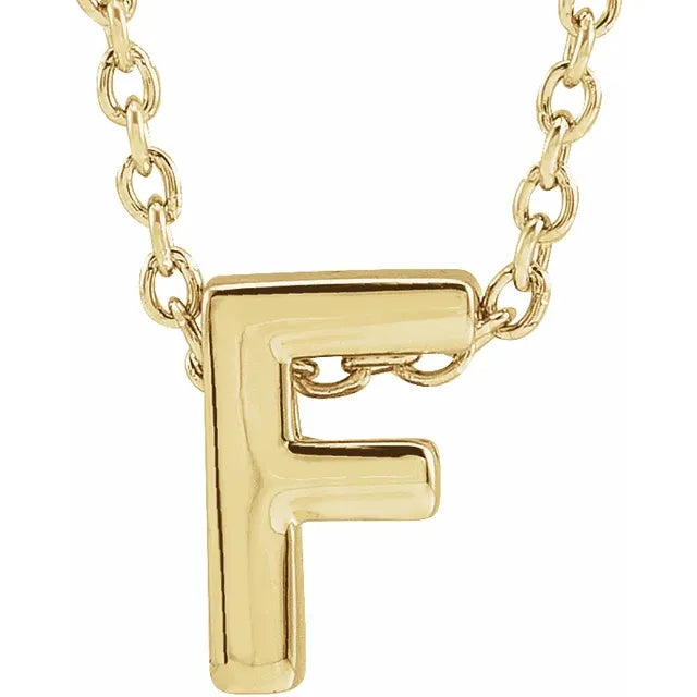 Block Initial Slide Pendant Necklaces - Luvona