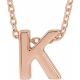 Block Initial Slide Pendant Necklaces - Luvona