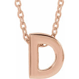 Block Initial Slide Pendant Necklaces - Luvona