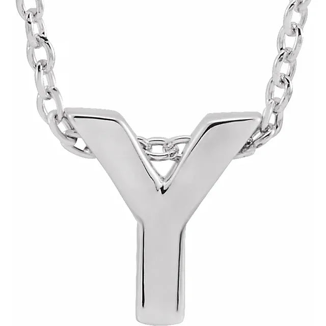 Block Initial Slide Pendant Necklaces - Luvona