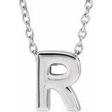 Block Initial Slide Pendant Necklaces - Luvona