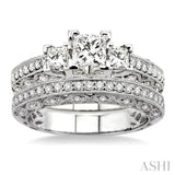 Past Present & Future Diamond Wedding Set