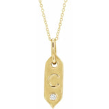 14K Yellow C .05 CT Natural Diamond 16-18" Necklace - Luvona