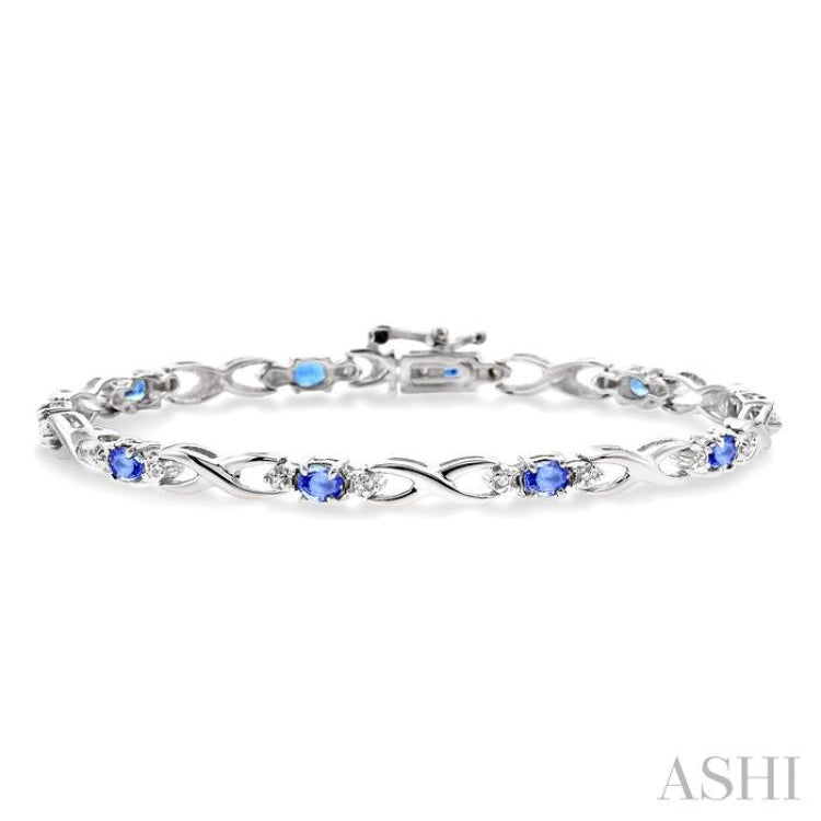 Oval Shape Gemstone & Diamond Bracelet