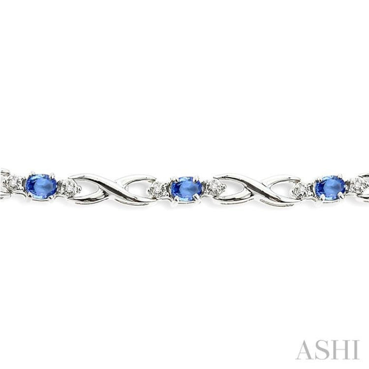 Oval Shape Gemstone & Diamond Bracelet