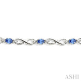 Oval Shape Gemstone & Diamond Bracelet