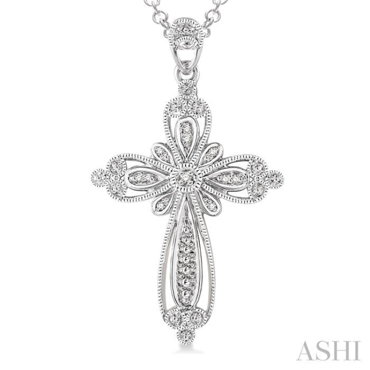 Silver Cross Diamond Pendant