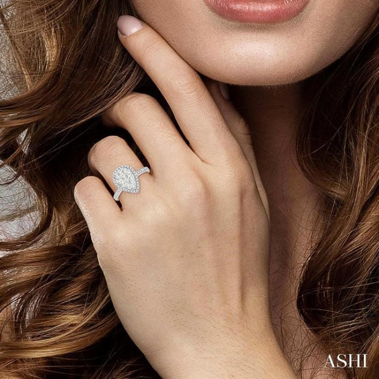 Pear Shape Lovebright Essential Diamond Engagement Ring