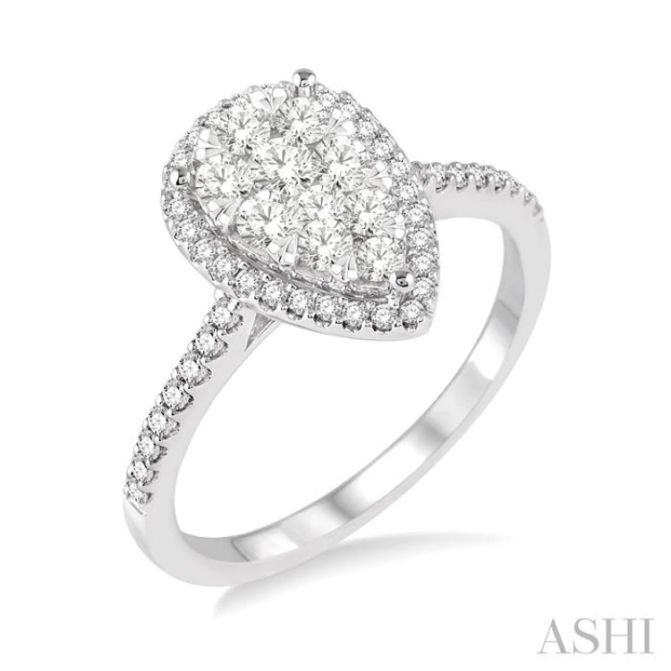 Pear Shape Lovebright Essential Diamond Engagement Ring