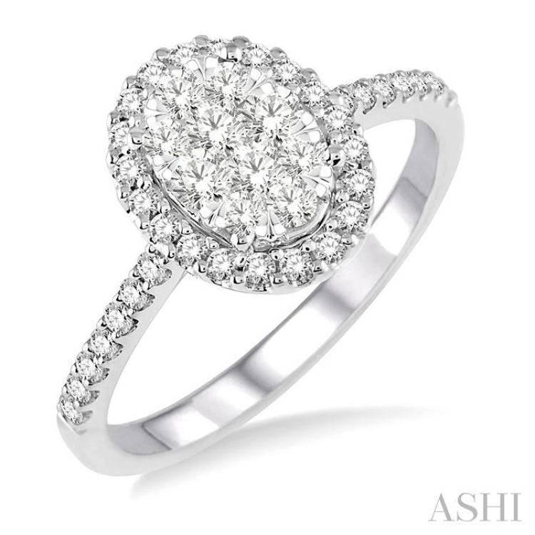 Oval Shape Lovebright Essential Diamond Engagement Ring