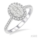 Oval Shape Lovebright Essential Diamond Engagement Ring