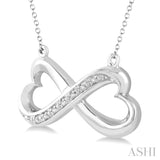 Silver Infinity Heart Shape Diamond Fashion Pendant