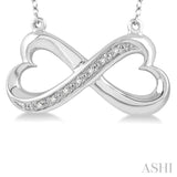 Silver Infinity Heart Shape Diamond Fashion Pendant