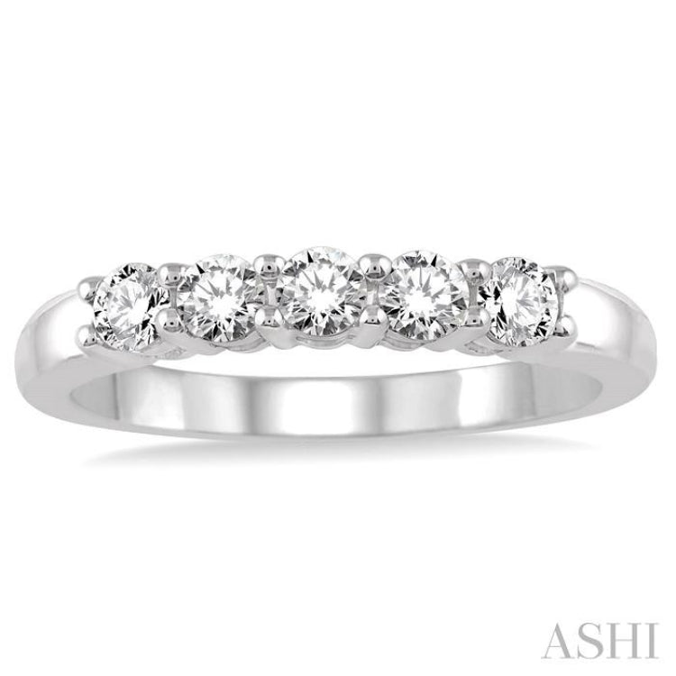 5 Stone Diamond Wedding Band