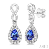 Pear Shape Gemstone & Diamond Earrings