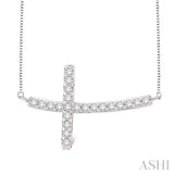 Sideway Cross Diamond Pendant