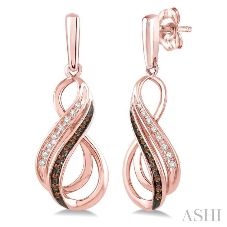 Infinity Shape Champagne Diamond Fashion Earrings