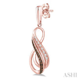 Infinity Shape Champagne Diamond Fashion Earrings