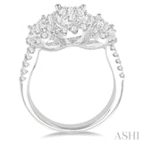 Oval Shape Past Present & Future Lovebright Diamond Engagement Ring