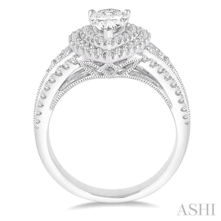 Pear Shape Semi-Mount Diamond Engagement Ring